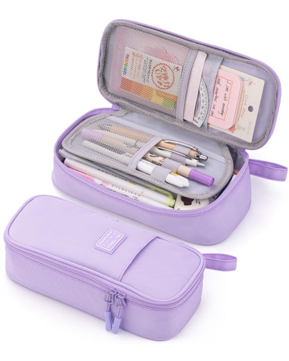 CICIMELON Durable Pen Pencil Case Big Storage Pen Pouch Bag for School Supplies Office College Teen Girls Adults, Purple