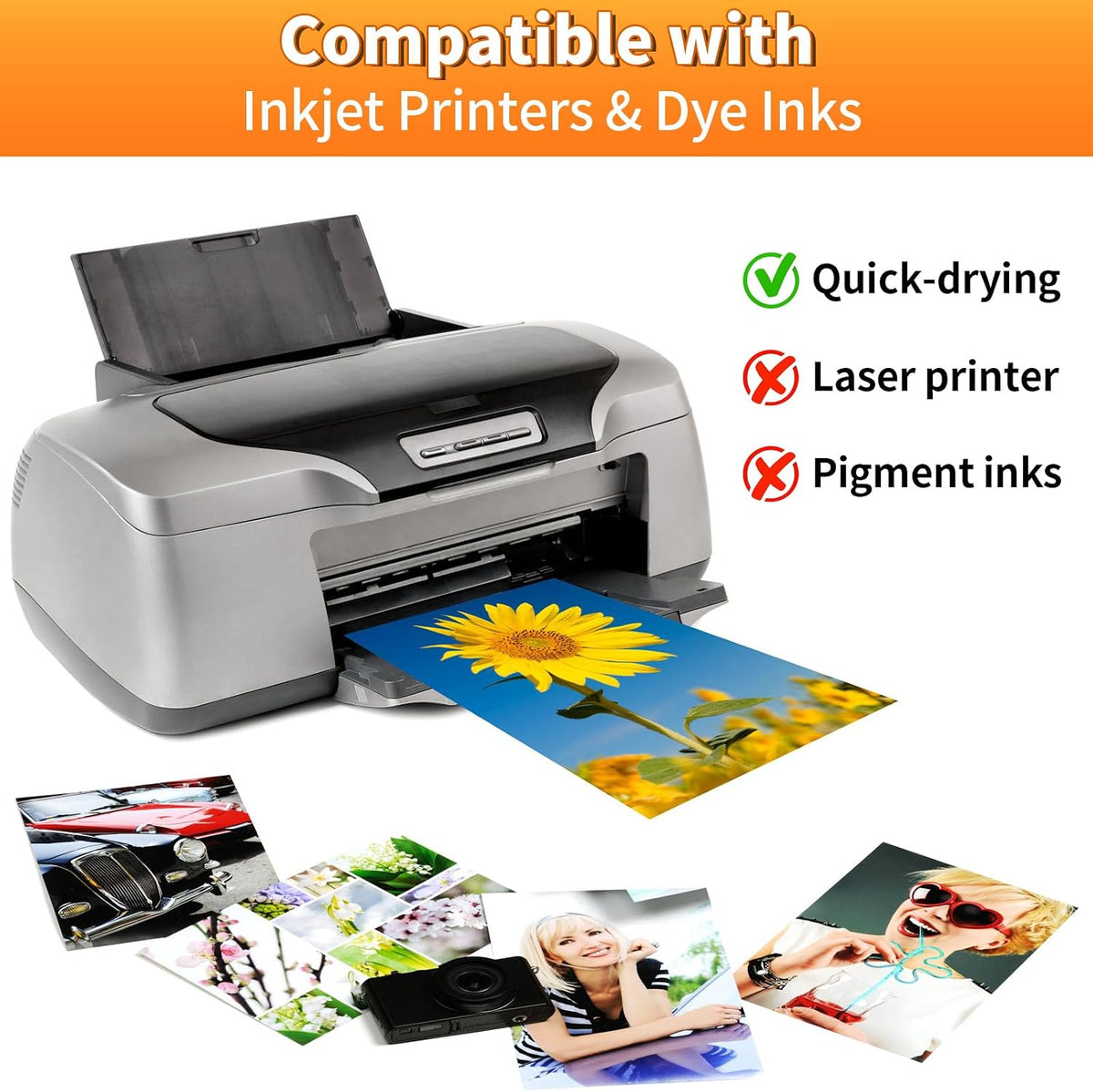 Reastar Glossy Photo Paper 4×6 in, 160 Sheets Inkjet Photo Printer Paper