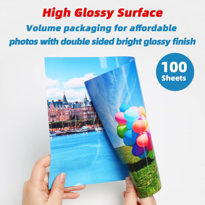 Uinkit Double-Sided Glossy Photo Paper, 8.5 x 11, 100 Sheets, 140gsm