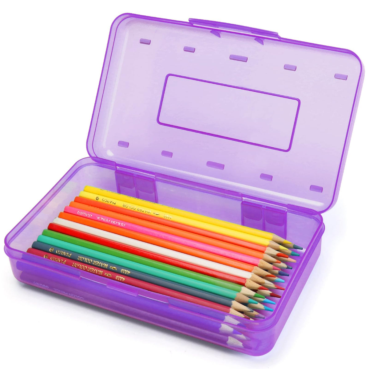 Plastic Hard Clear Color Pencil box Case for Girl Boy kids