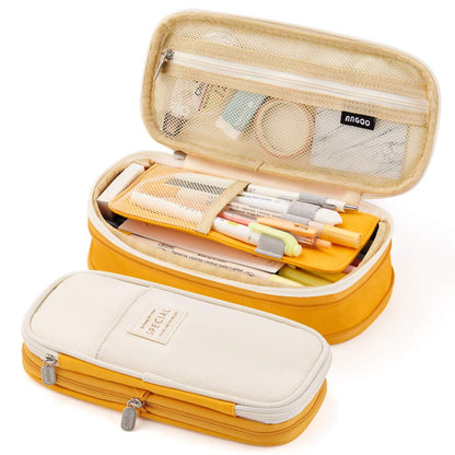 EASTHILL Big Capacity Pencil Pen Case Office College School Large Storage High Capacity Bag Pouch Holder Box Organizer (Deep Gray)