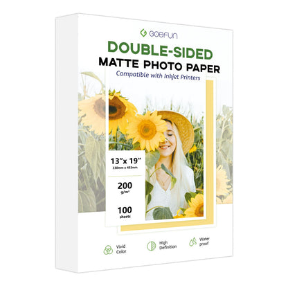 Double Sided Matte Photo Paper 8.5 x 11, Goefun 54LB Photo Paper 100 Sheets