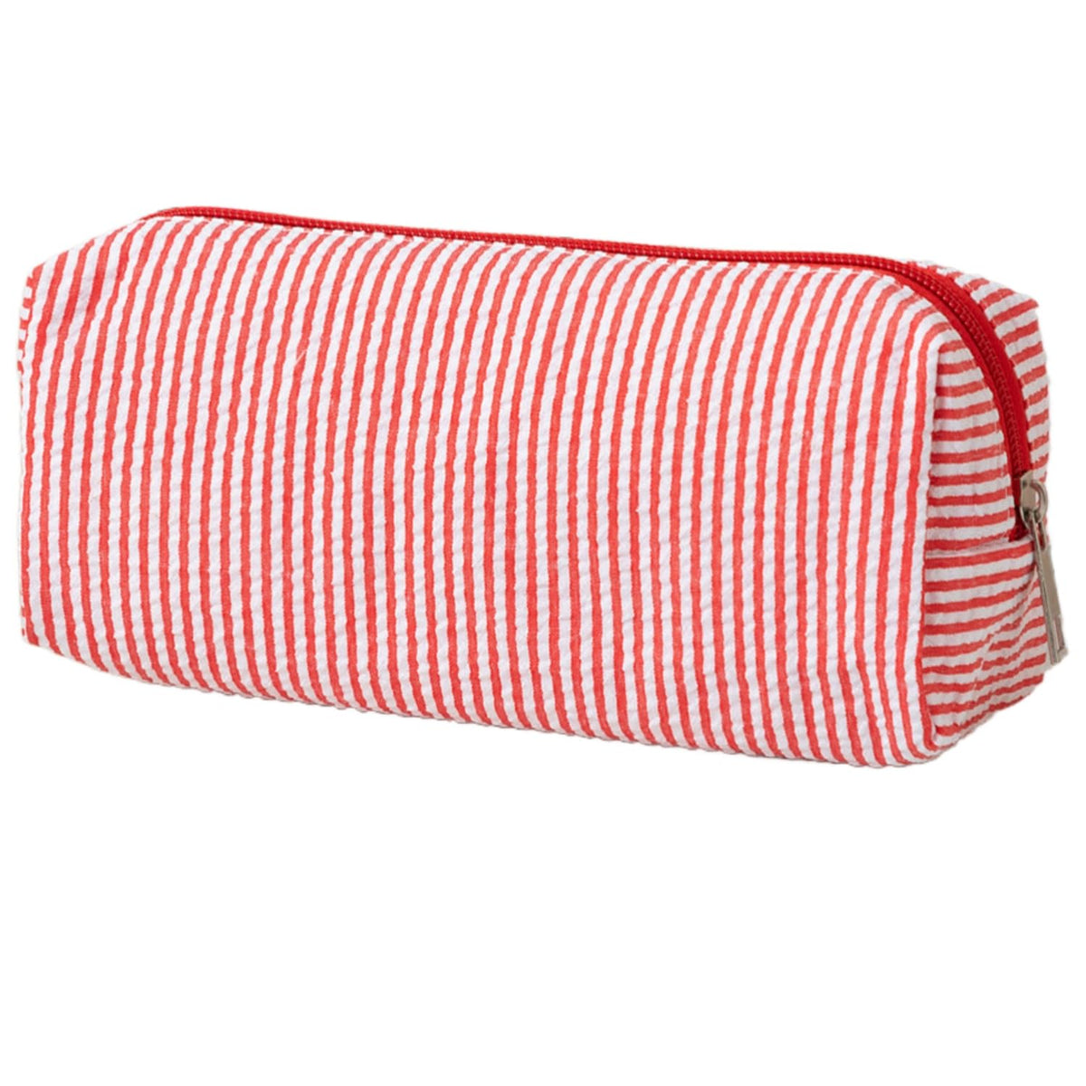 Seersucker Striped Pencil Bag, Large Capacity Stationery Pouch