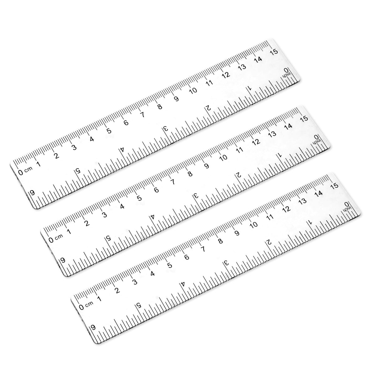 3 Pack 6 Inch 8 Inch 12 Inch Ruler Set Plastic Straight Ruler Transparent Measuring Tool Acrylic Clear Ruler for School Office Student