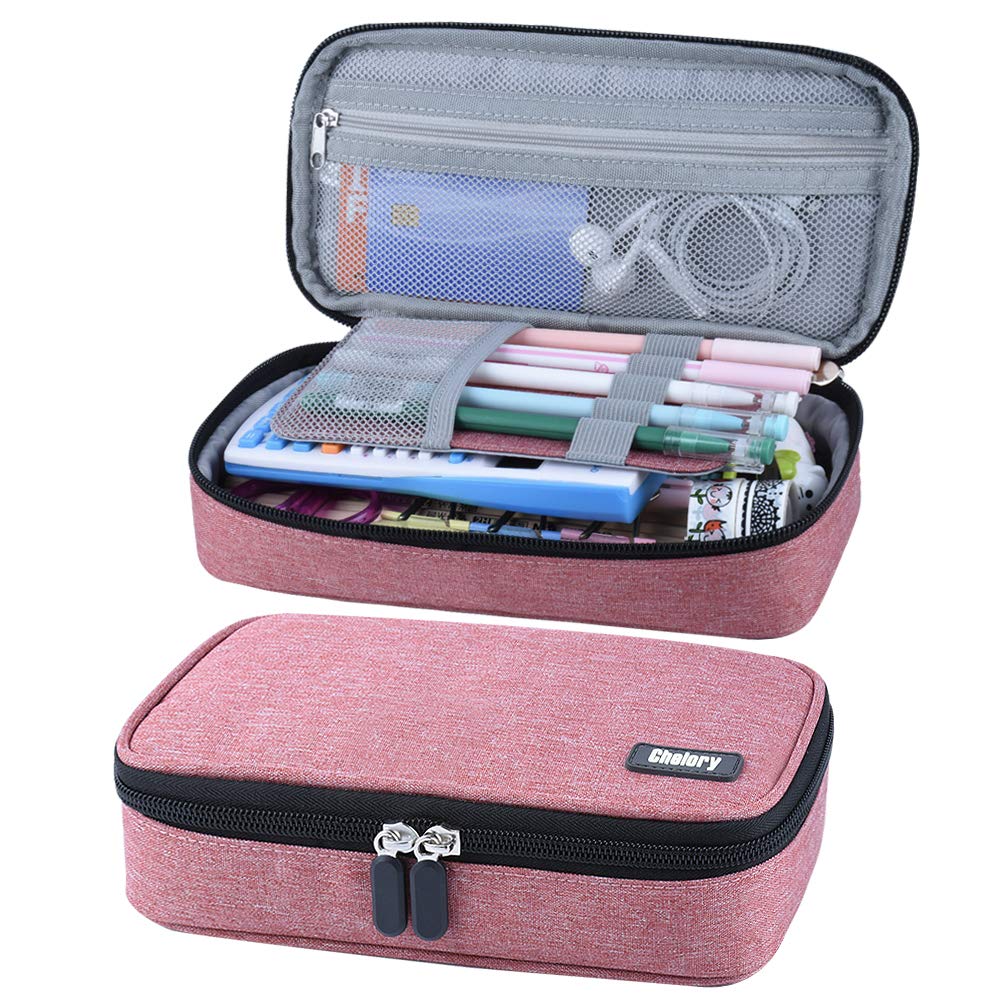 Chelory Big Capacity Pencil Case Large Pencil Bag Pouch Pen Case Pencil Marker Holder Stationery Storage Makeup Bag for Office Supplies Adults