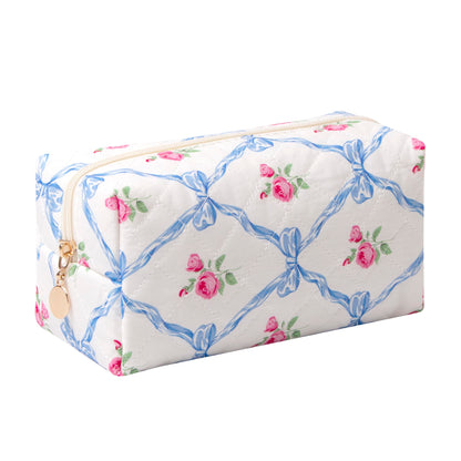 Pencil Case Office College School Storage Bag Pouch Holder Box Organizer Makeup Pouch Cosmetic Bag Aesthetic Cute Pen Case for Girls Boys Kids (Pink floral prints)