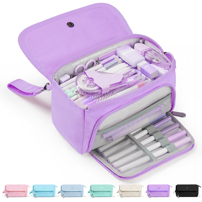 Sooez Super Large Pencil Case, Big Capacity Pencil Bag with 3 Compartments