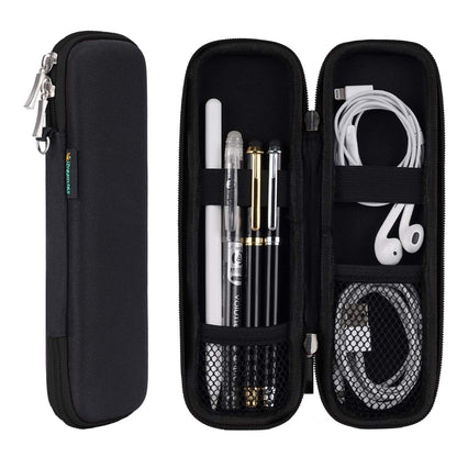 Small Pencil Case Holder for Pencils,Hard Pen Case for Executive Fountain Pens,Ballpoint Pens-Black