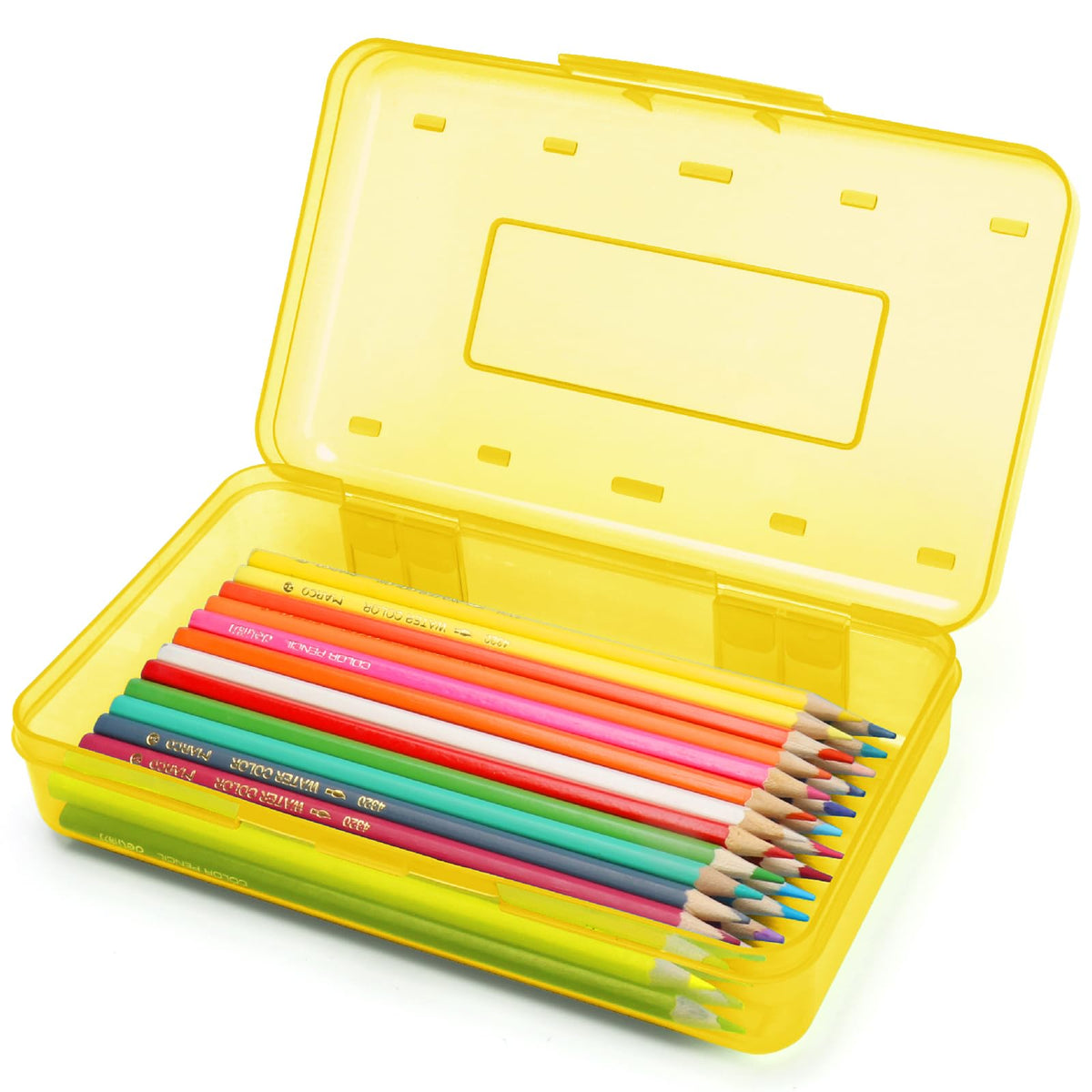 Plastic Hard Clear Color Pencil box Case for Girl Boy kids