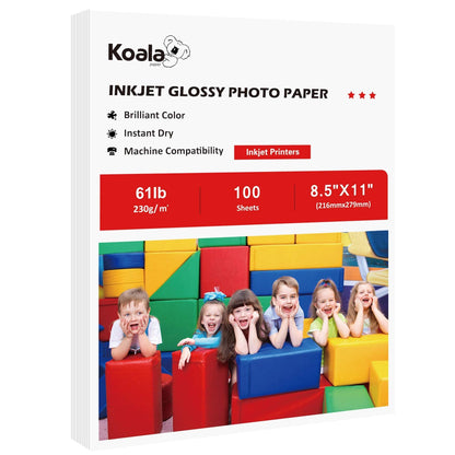 Koala Glossy Photo Paper Heavyweight Thick 8.5x11 Inch 61LB 100 Sheets