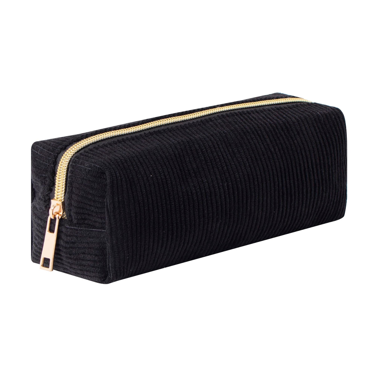 Corduroy Pencil Case with Metal Zipper Aesthetic Pen Pouch Large Capacity Makeup Bag Cosmetic Organizer Stationery Storage Bag for School Office Travel Cute Pencil Box (White)