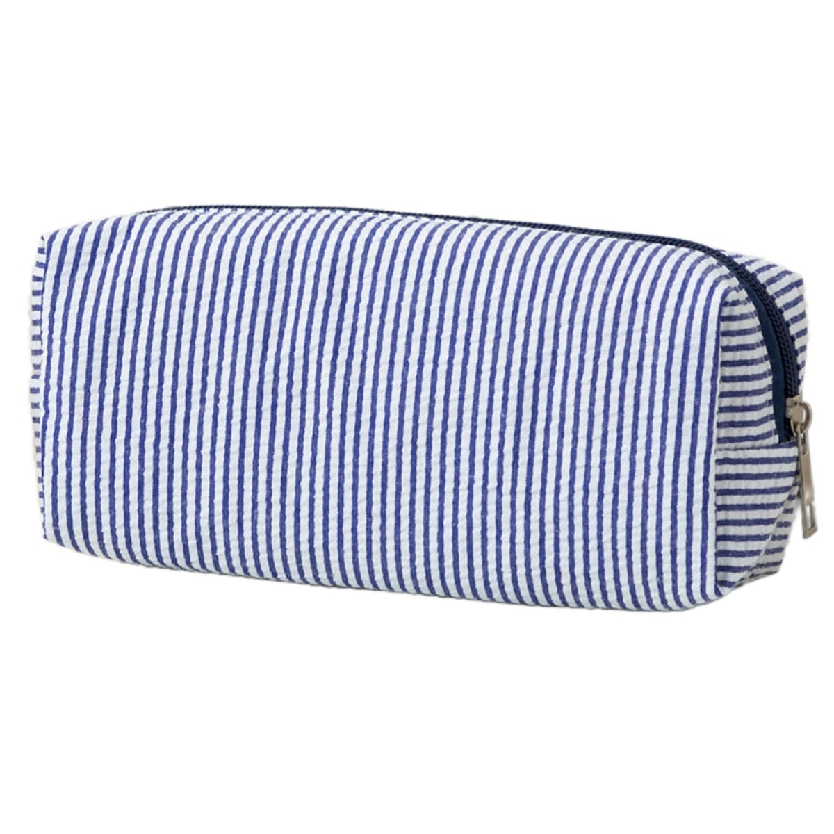 Seersucker Striped Pencil Bag, Large Capacity Stationery Pouch