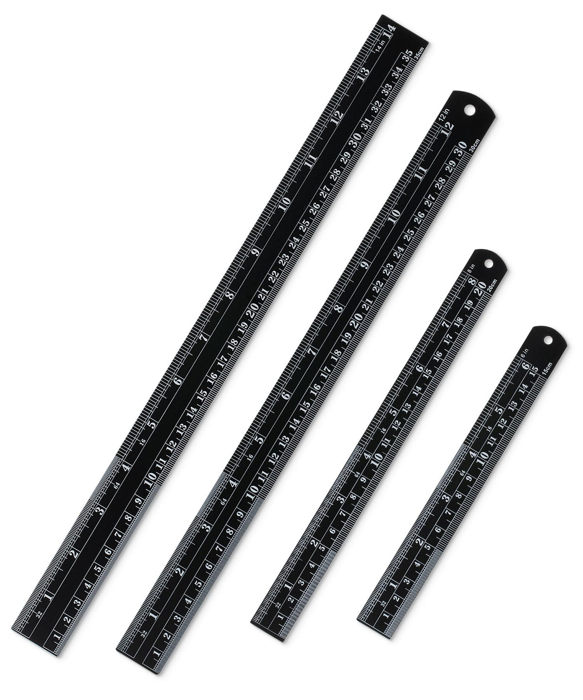 Mr. Pen- Metal Straight Edge Ruler, 6 pcs, 6", 8", 10", 12", 14", 16"