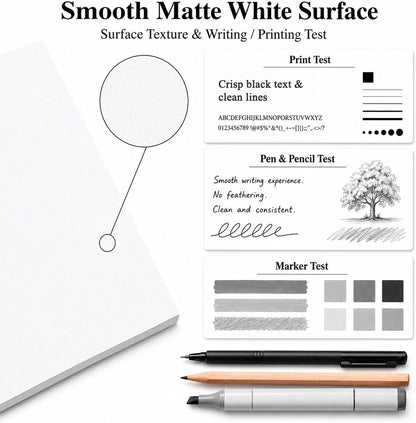 White Cardstock Paper, Card Stock Paper 8.5 x 11, 30 Sheets_85 lb