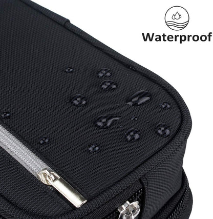 Large Capacity Pencil Case Big Storage Pencil Bag Pouch 3 Multifunctional Compartment Pen Marker Cases Holder Portable Office Stationery Organizer Supplies Makeup Bag, Black