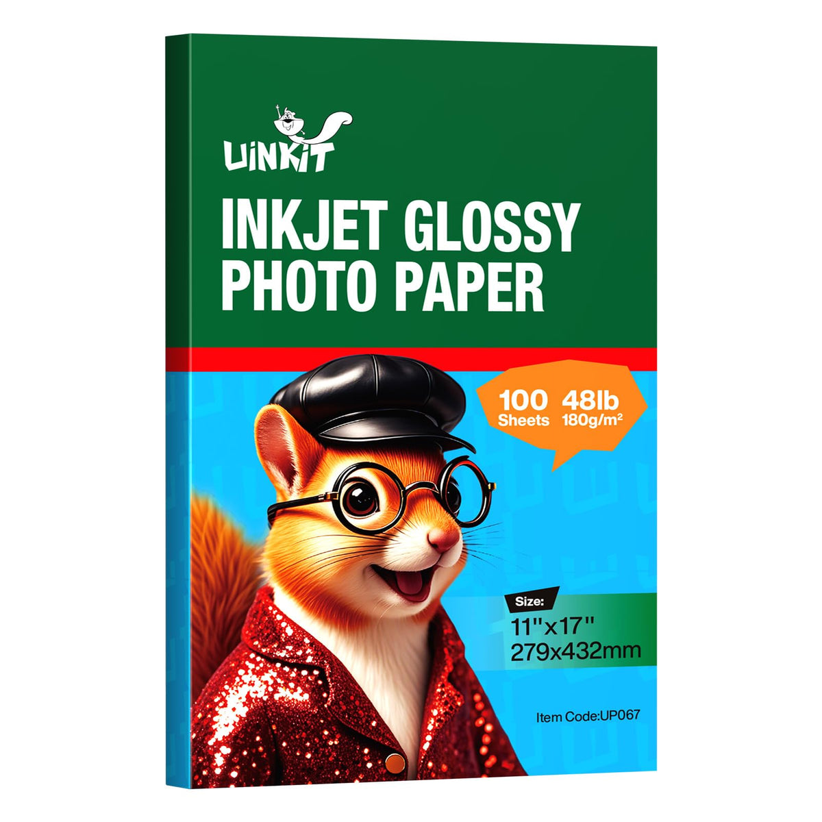 Uinkit Inkjet Glossy Photo Paper 48lb,8.5 x 11" 100 Sheets