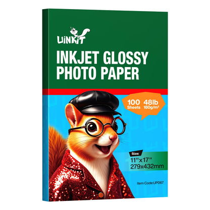 Uinkit Inkjet Glossy Photo Paper 48lb,8.5 x 11" 100 Sheets