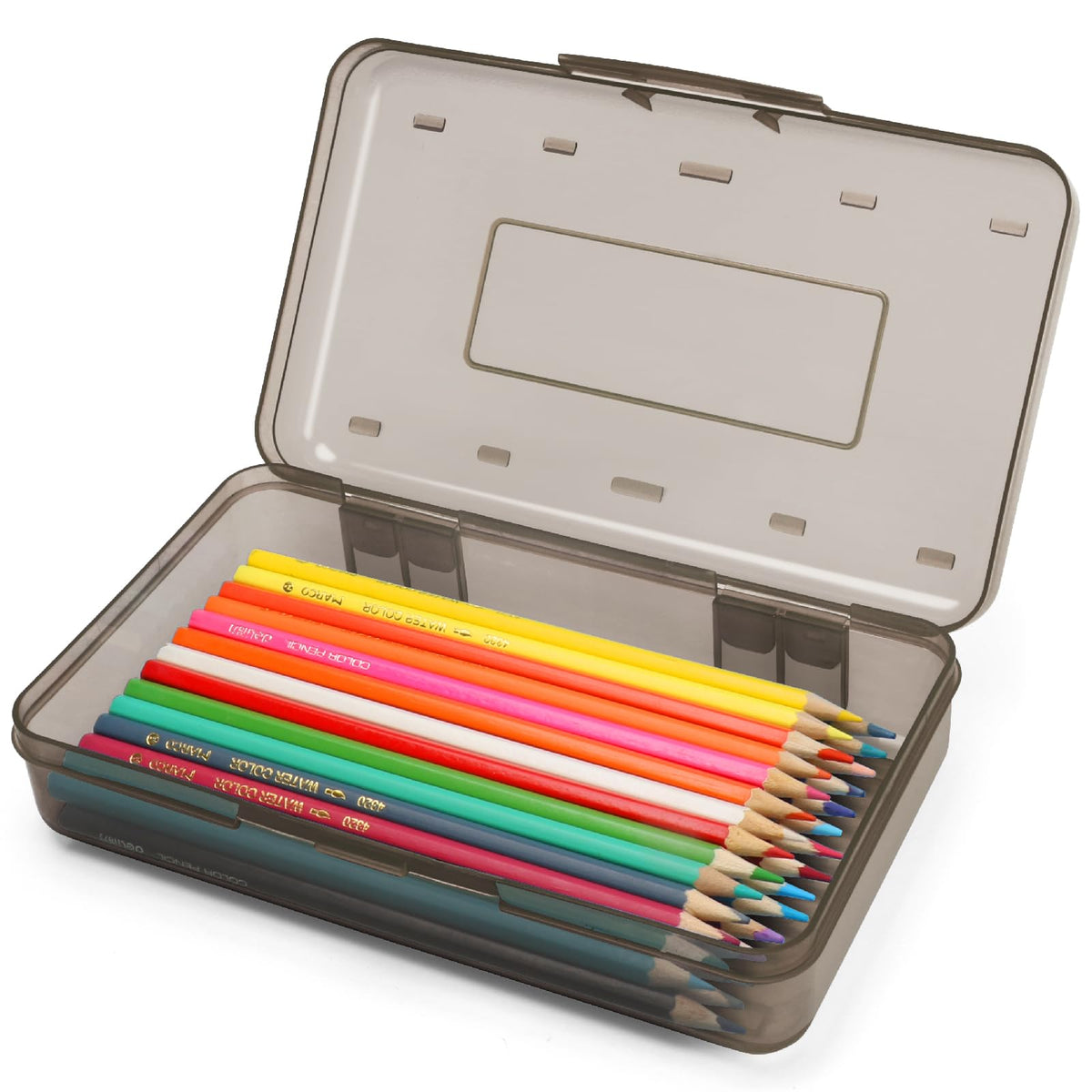Plastic Hard Clear Color Pencil box Case for Girl Boy kids