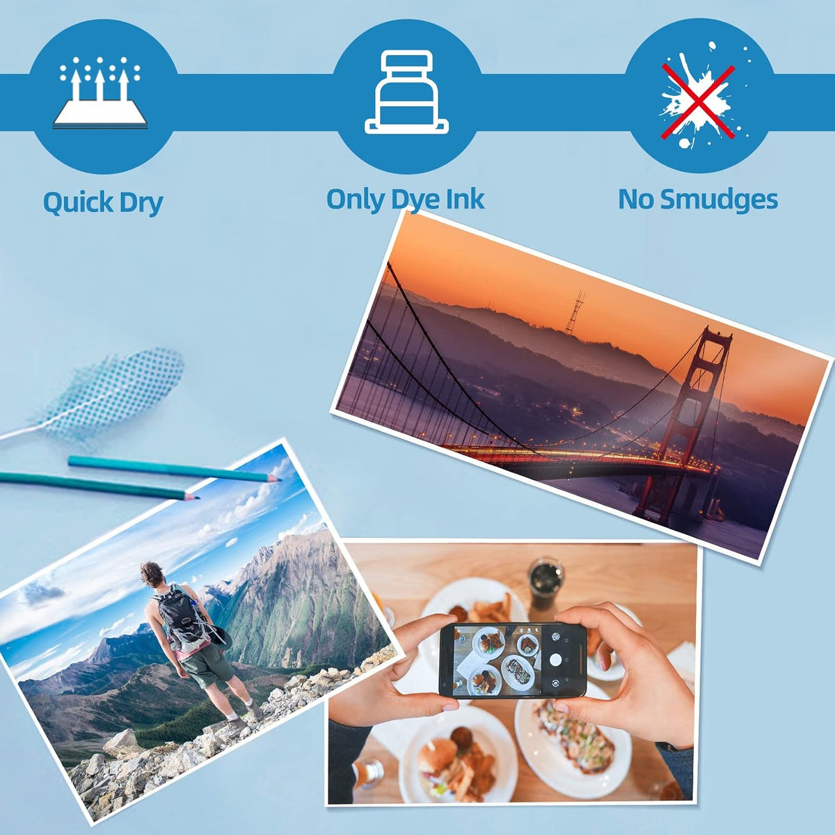 Uinkit 62lb Thick Glossy Inkjet Photo Paper, 8.5x11, 100 Sheets, 230gsm