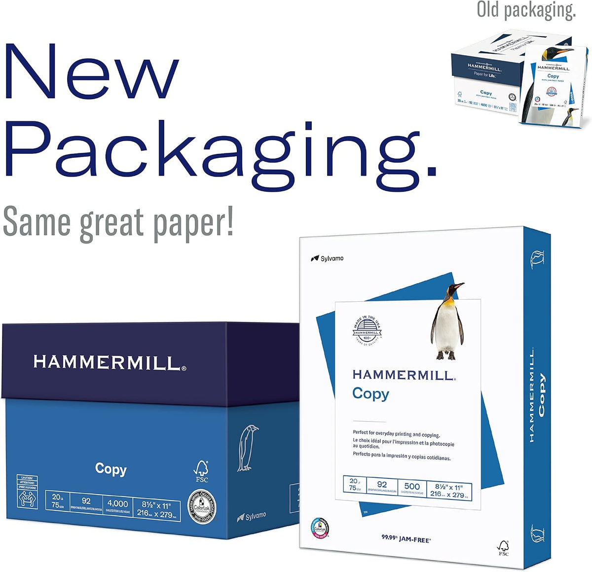 Hammermill Printer Paper, 20 lb Copy, 8.5 x 11-8 Ream (4,000 Sheets) - 92 Bright, Made in the USA