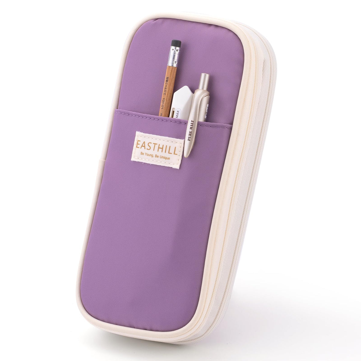 EASTHILL Big Capacity Pencil Case Large Pencil Pouch Stationery Pen Bag for Teen Girls-Pink