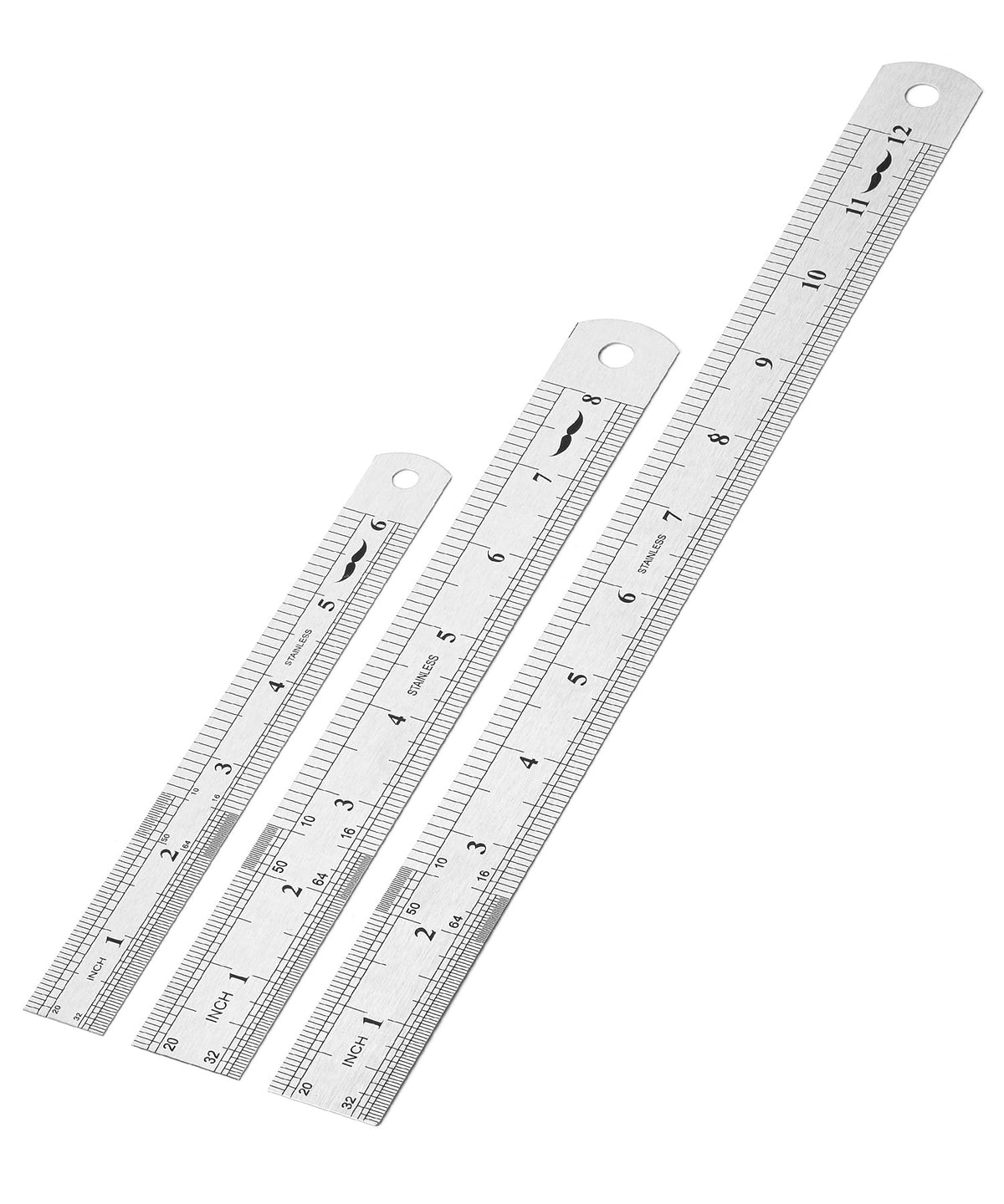 Mr. Pen- Metal Straight Edge Ruler, 6 pcs, 6", 8", 10", 12", 14", 16"
