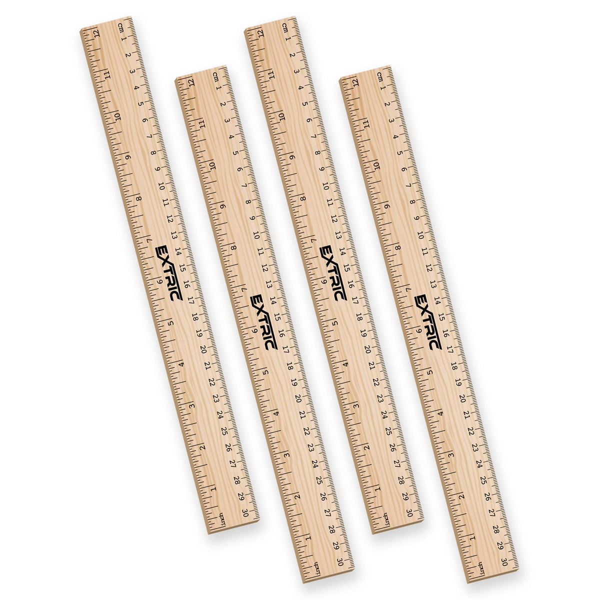 EXTRIC Rulers 12 Inch Bulk for Classroom 25 PK Wooden Ruler for Kids