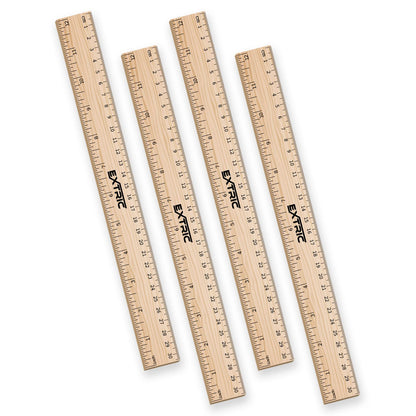 EXTRIC Rulers 12 Inch Bulk for Classroom 25 PK Wooden Ruler for Kids