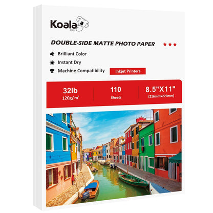 Koala Double Sided Thin Matte Printer Paper 8.5x11 Inch 32LB 110 Sheets
