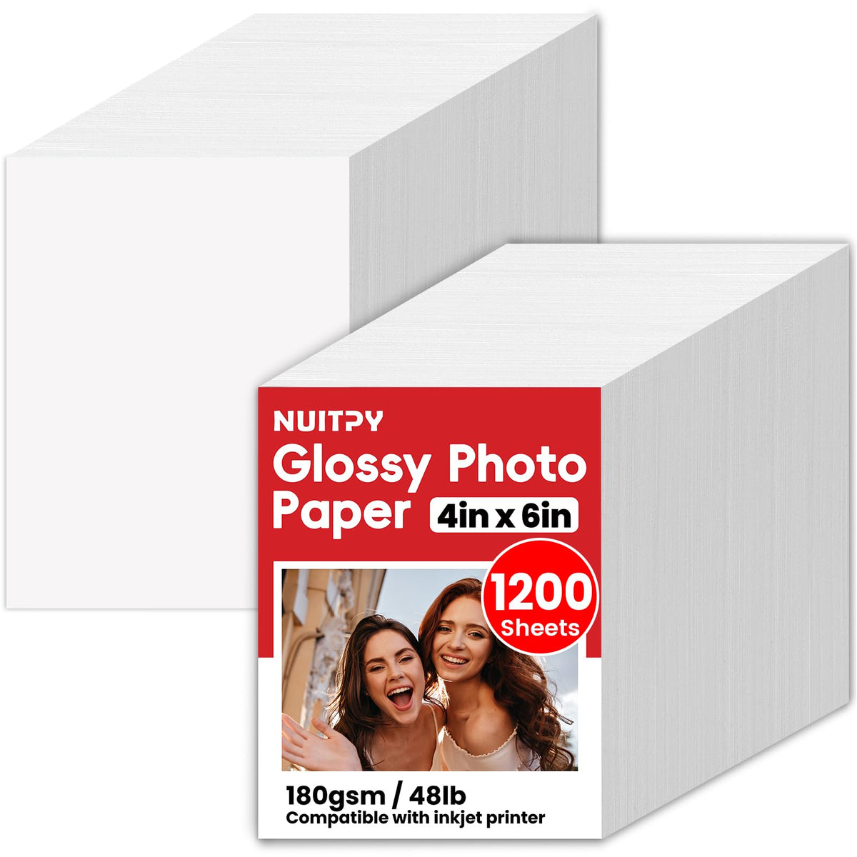 150 Sheets Glossy Photo Paper, 4in x 6in, 180GSM / 48lb