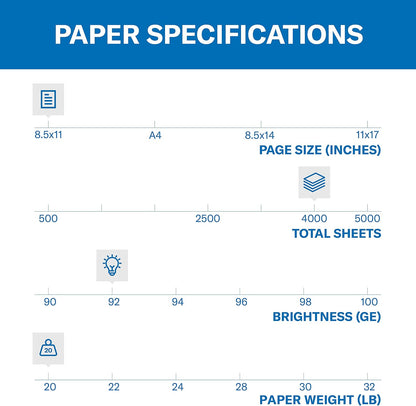 Hammermill Printer Paper, 20 lb Copy, 8.5 x 11-8 Ream (4,000 Sheets) - 92 Bright, Made in the USA