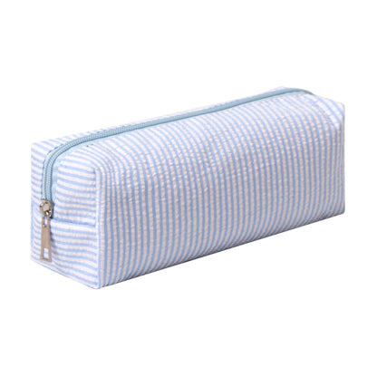 Cute Pencil Case Capacity Pencil Pouch Aesthetic Pen Bag Office Stationery Organizer Simple Sturdy Multifunctional Cosmetic Pouch (Navy blue)
