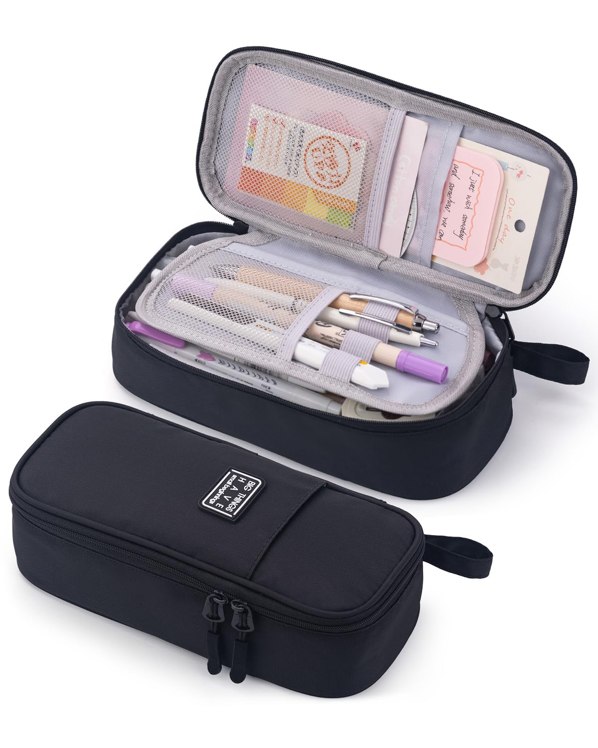 CICIMELON Durable Pencil Case Big Storage Pen Pouch Bag for School Supplies Office College Teen Girls Adults, Pink