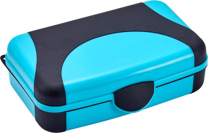 LockerMate by Bostitch Hard Pencil Case, Durable Plastic Pencil Box, Kid-Friendly Design, Blue & Black