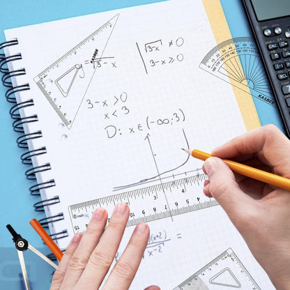 Triangular Ruler Set, 4PCS Geometry Set, Professional Drafting Tools