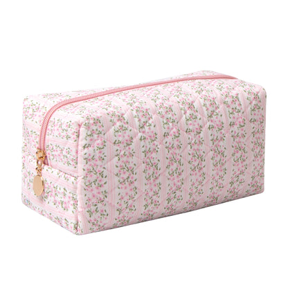 Pencil Case Office College School Storage Bag Pouch Holder Box Organizer Makeup Pouch Cosmetic Bag Aesthetic Cute Pen Case for Girls Boys Kids (Pink floral prints)