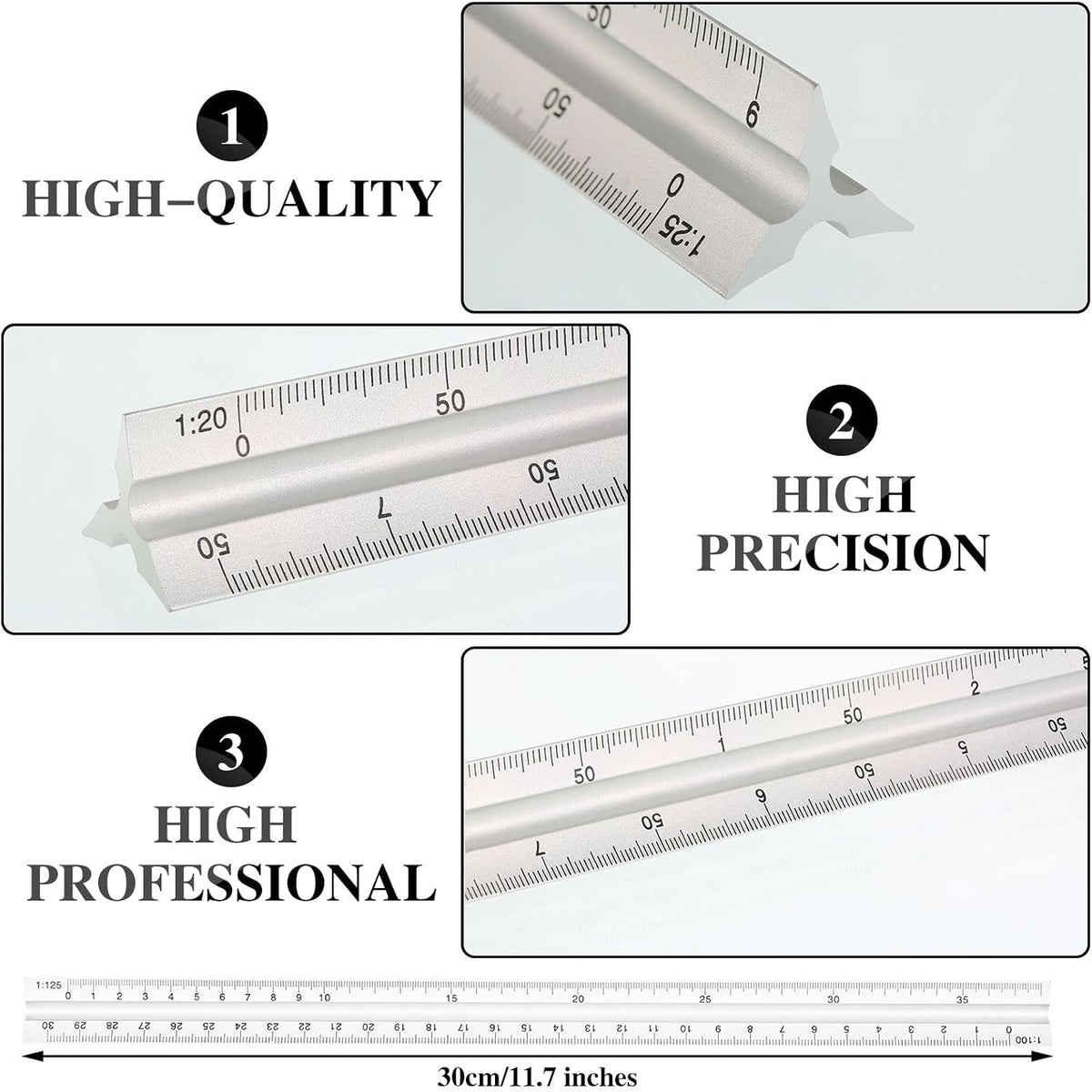 Zonon 10 Pcs Architect Scale & Geometric Drawing Template, Classic, Clear