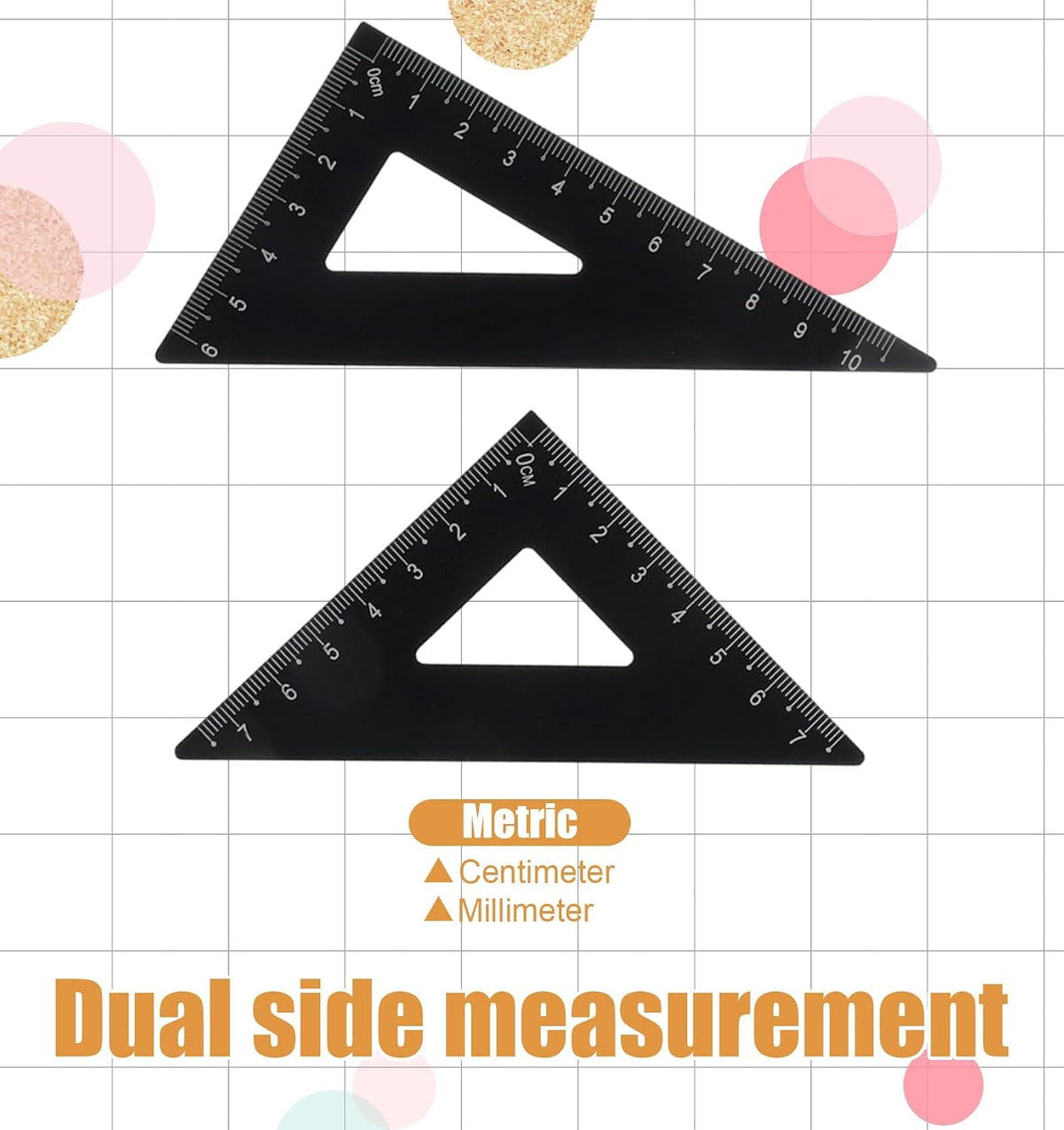 Ruler and Protractor Set, 5PCS Protractor Set, Aluminum Alloy