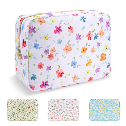 UIXIZQ Waterproof Small Pencil Case Makeup Bag for Purse,Cute Pencil Pouch Preppy Nylon Makeup Brush Holder with Zipper,Girls Portable Storage Case Small Pen Bag for Office(Slim-Black)