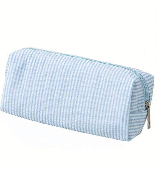 Pencil Case Aesthetic Pencil Pouch for Women Pencil Case Small (Striped blue)