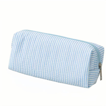 Pencil Case Aesthetic Pencil Pouch for Women Pencil Case Small (Striped blue)