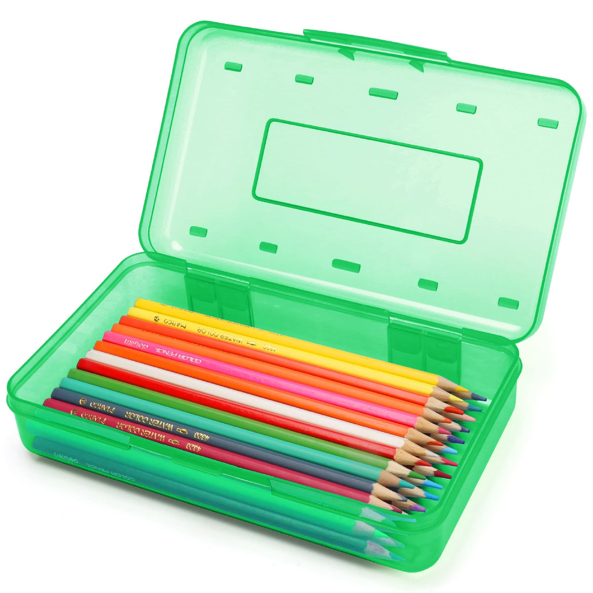 Plastic Hard Clear Color Pencil box Case for Girl Boy kids