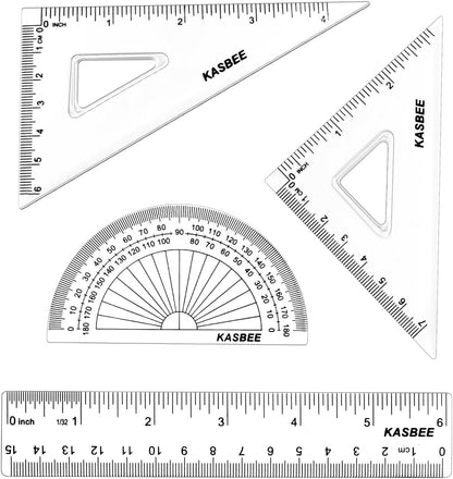 Triangular Ruler Set, 4PCS Geometry Set, Professional Drafting Tools