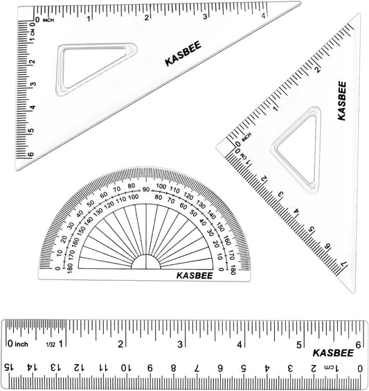 Triangular Ruler Set, 4PCS Geometry Set, Professional Drafting Tools