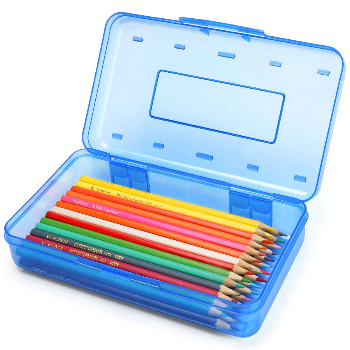 Plastic Hard Clear Color Pencil box Case for Girl Boy kids