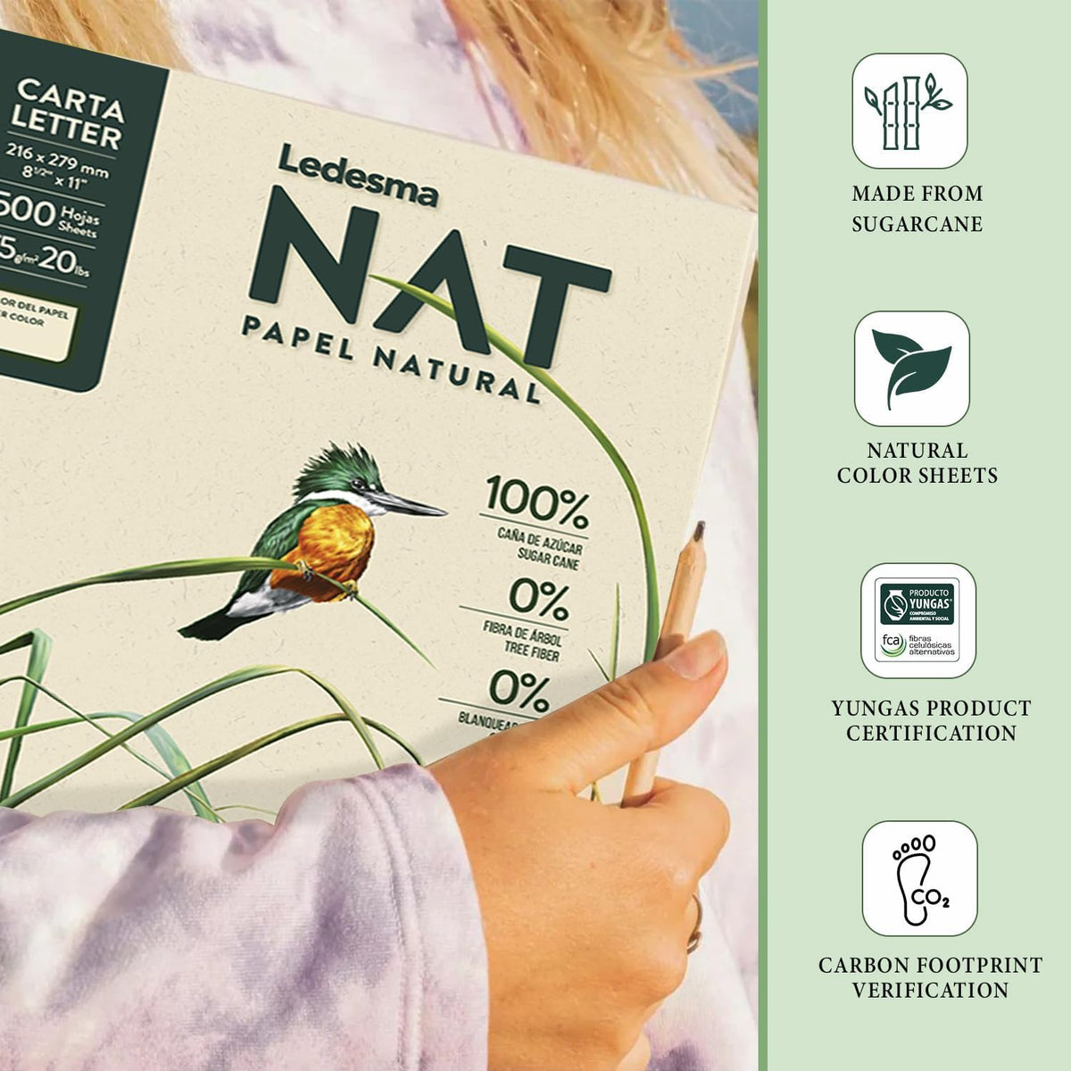 Sugarcane Pulp Printer Paper 8.5"x11" (3 Reams / 1500 Sheets)