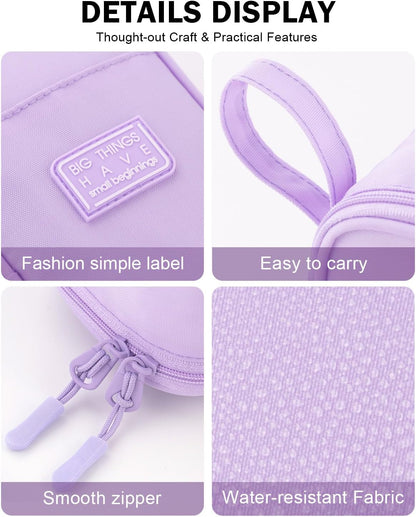 CICIMELON Durable Pen Pencil Case Big Storage Pen Pouch Bag for School Supplies Office College Teen Girls Adults, Purple
