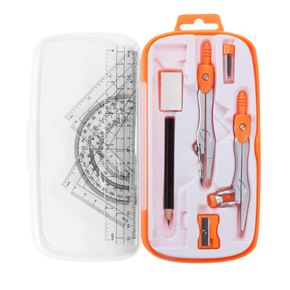 Unjoo Math Geometry Kit Sets 10 Piece Student Supplies, Compass Set, Black