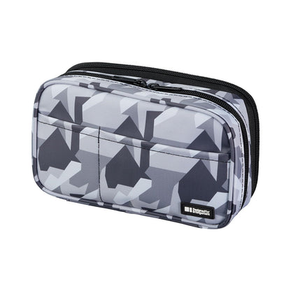LIHIT LAB Large Capacity Zipper Pencil Case For School Office College, Big Capacity 4 Compartments Pencil Bag Holder Adults Teen Boys Girls, Travel Cosmetics Storage, Black (A7551-24)
