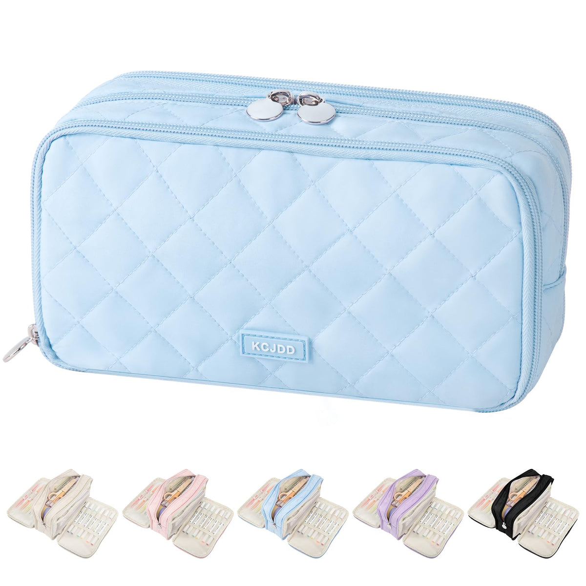 Cute Pencil Case for Girls kids Soft Quilted Pencil Pouch Bag Organizer